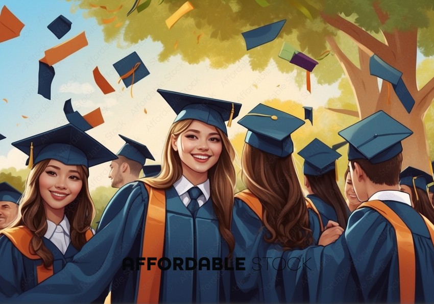 Graduation Day Celebration Illustration