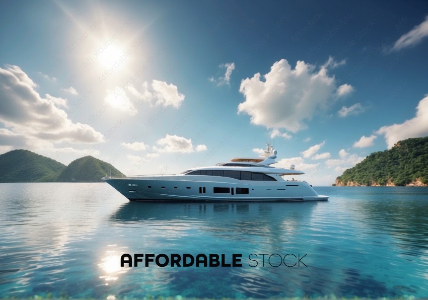 Luxury Yacht on Serene Tropical Waters