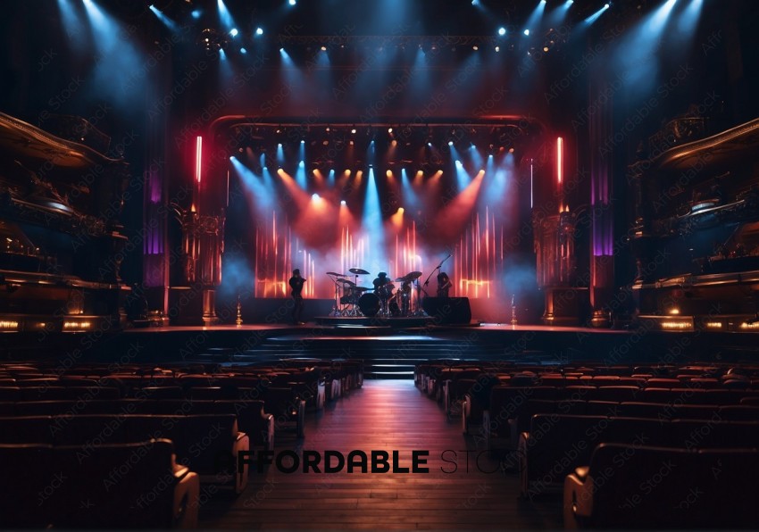 Live Band Performing on Stage with Vibrant Lighting