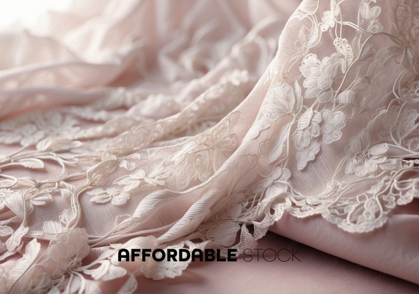 Elegant Embroidered Lace Fabric