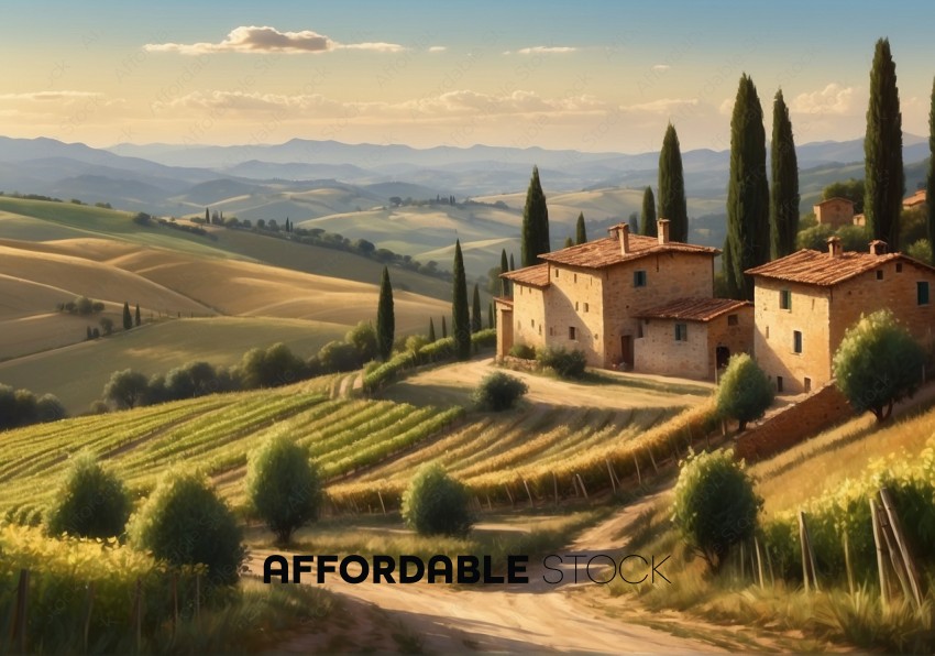 Tuscan Farmhouse Amidst Rolling Hills