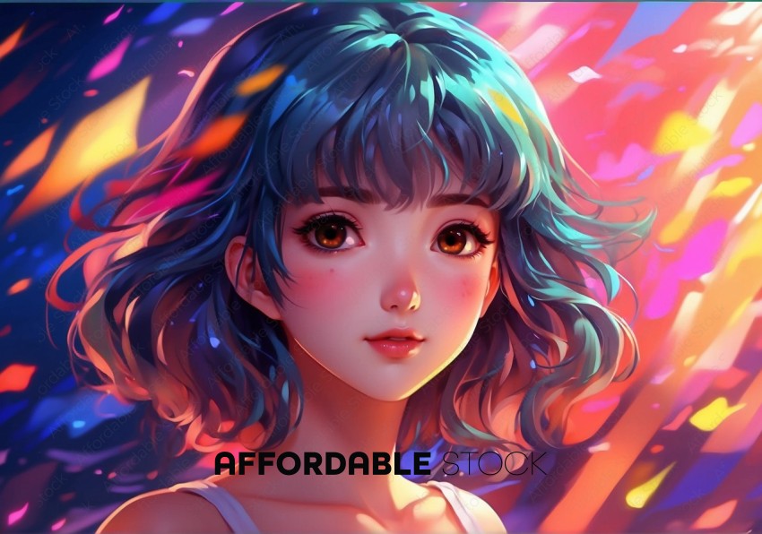 Vibrant Anime Girl Portrait