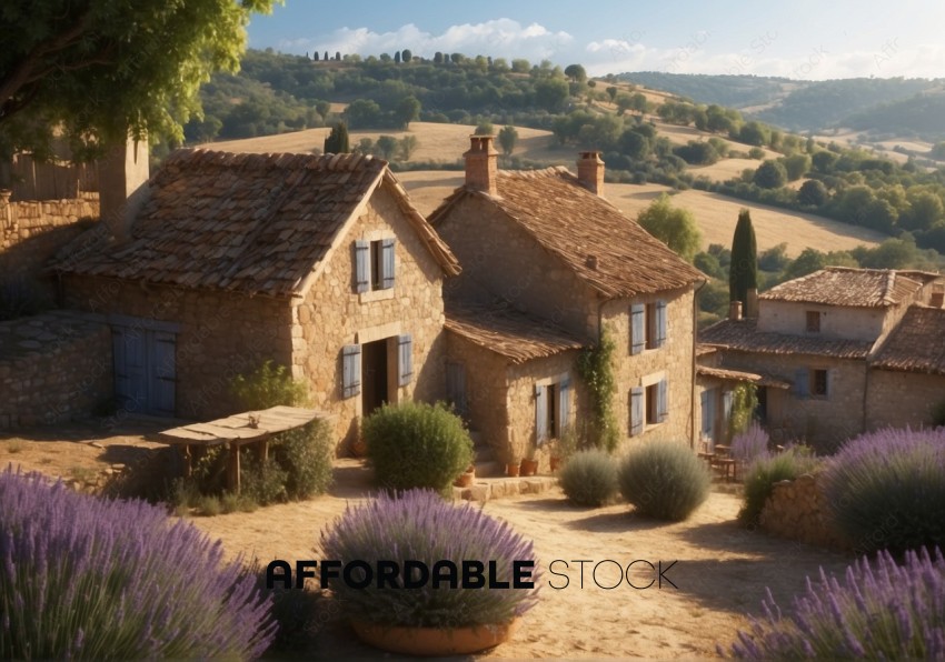 Stone Country House Amidst Lavender Fields