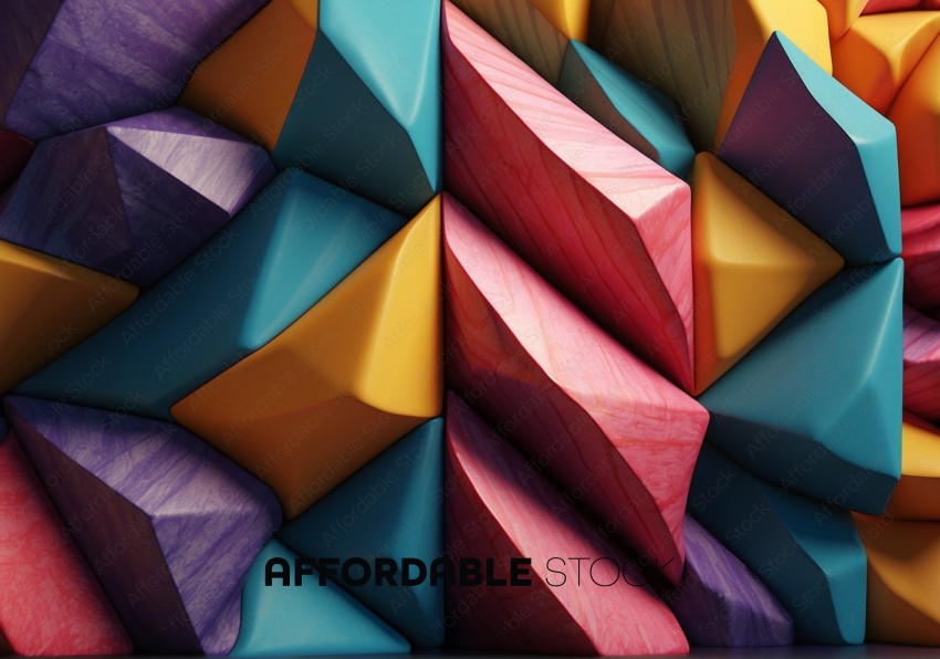 Colorful Geometric 3D Shapes Background