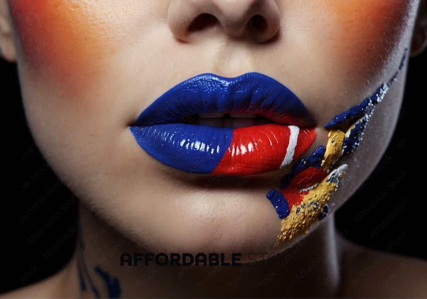 Artistic Makeup with Patriotic Colors