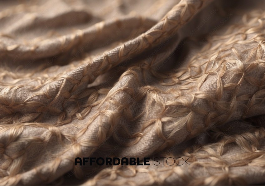 Close-up of Brown Braided Textile Texture
