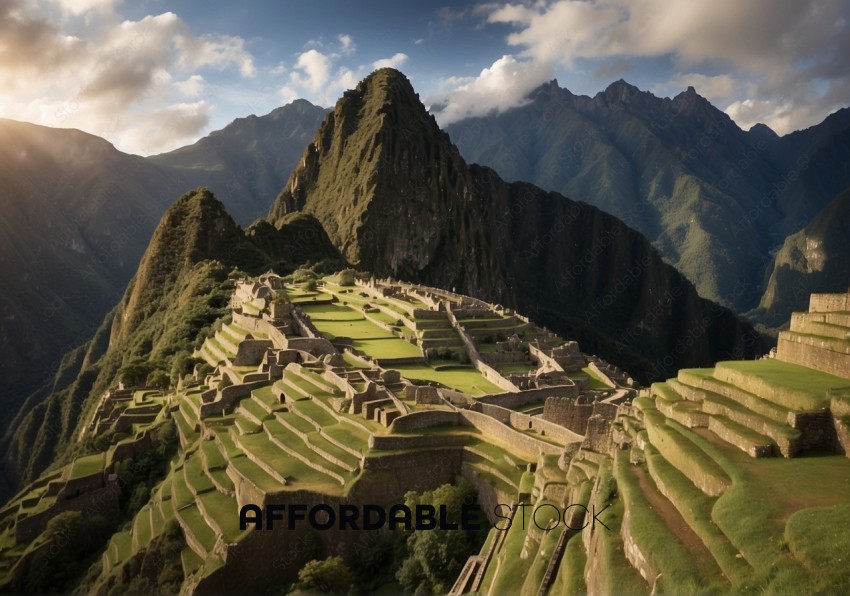Sunlit Machu Picchu Landscape at Dawn