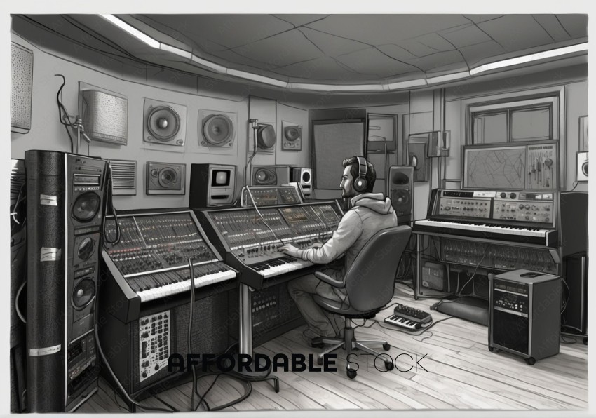 Music Producer in Modern Studio