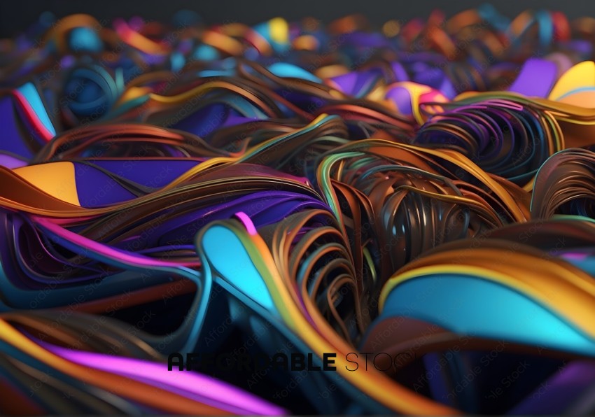 Abstract Colorful Wavy Lines Background