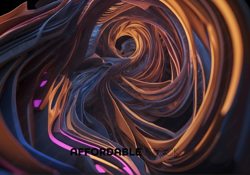 Abstract Colorful Swirls 3D Illustration