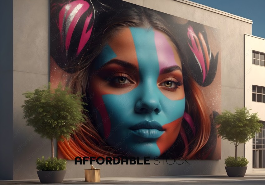Urban Street Art Portrait Mural