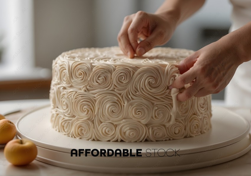Decorating Handcrafted Floral Cake