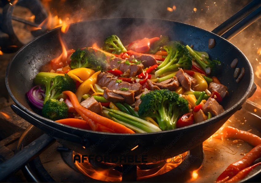 Sizzling Stir-Fry with Vegetables and Pork