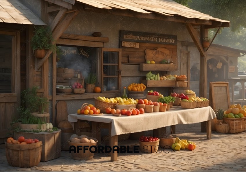 Rustic Outdoor Fruit and Vegetable Market