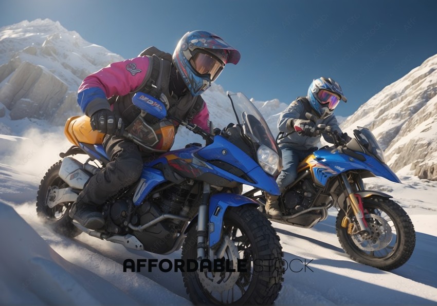 Motorcycle Adventure in Snowy Mountains