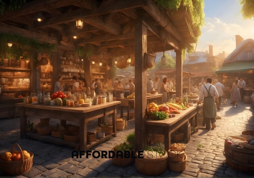 Bustling Traditional Market Scene