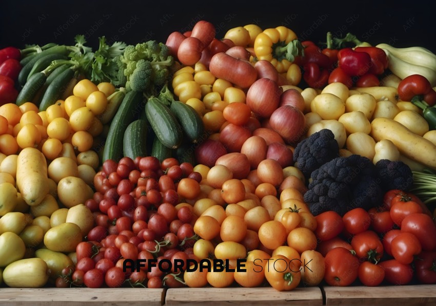 Assorted Fresh Vegetables Color Gradient