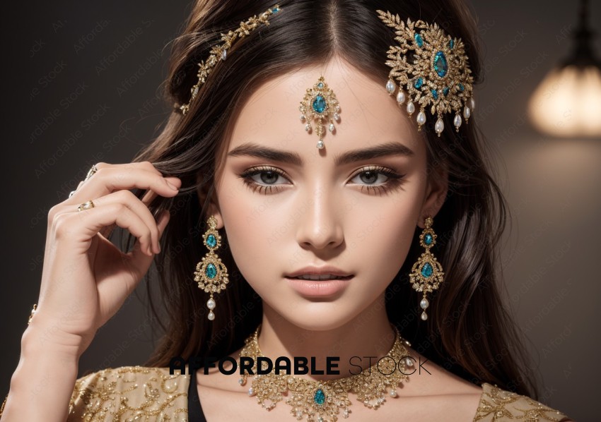 Elegant Woman with Traditional Jewelry