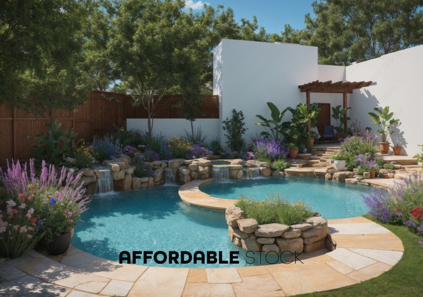 Luxurious Backyard Garden with Pool