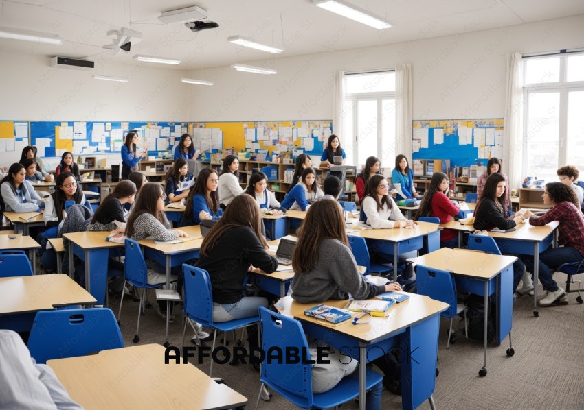 High School Students Engaged in Classroom Learning