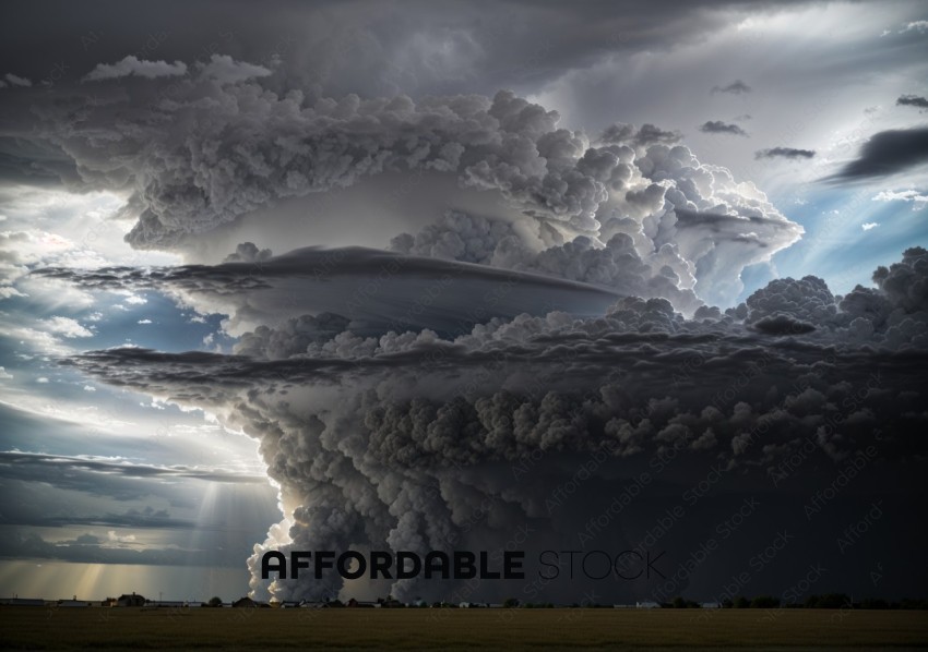 Majestic Supercell Thunderstorm Over Plains