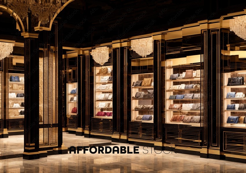 Luxurious Boutique Interior with Elegant Display