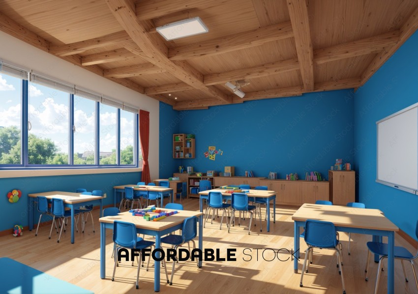 Bright Elementary Classroom Interior