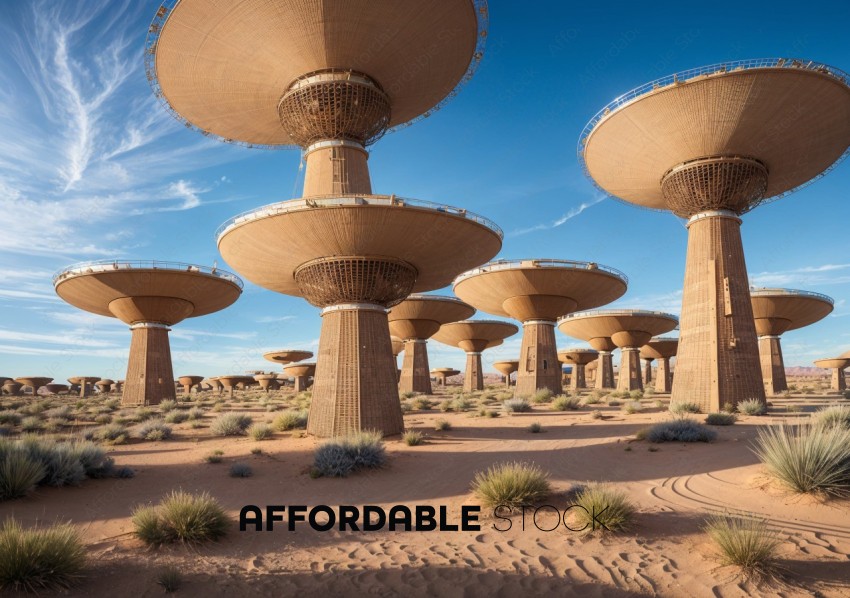 Futuristic Desert Water Towers