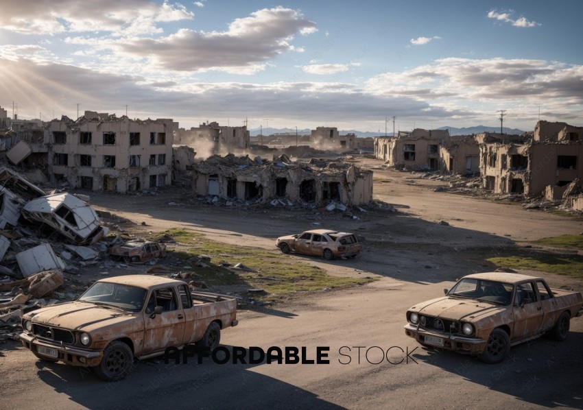 Abandoned Vehicles and Destroyed Buildings