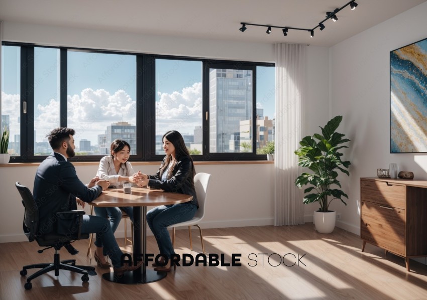 Business Meeting in Modern Office