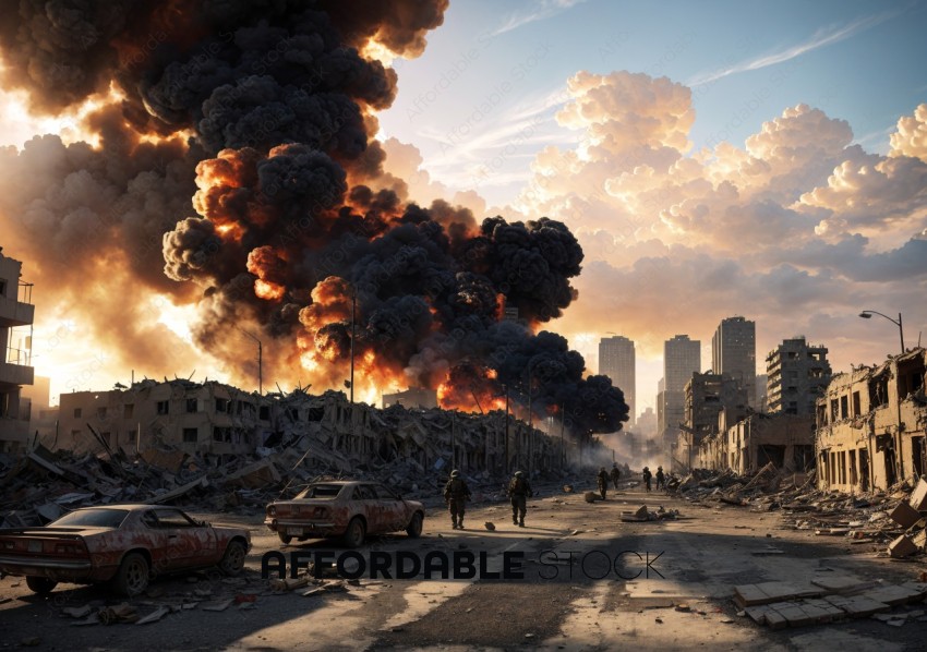 Apocalyptic Urban Destruction Scene