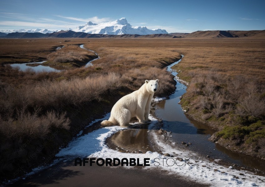 Polar Bear in Arctic Landscape