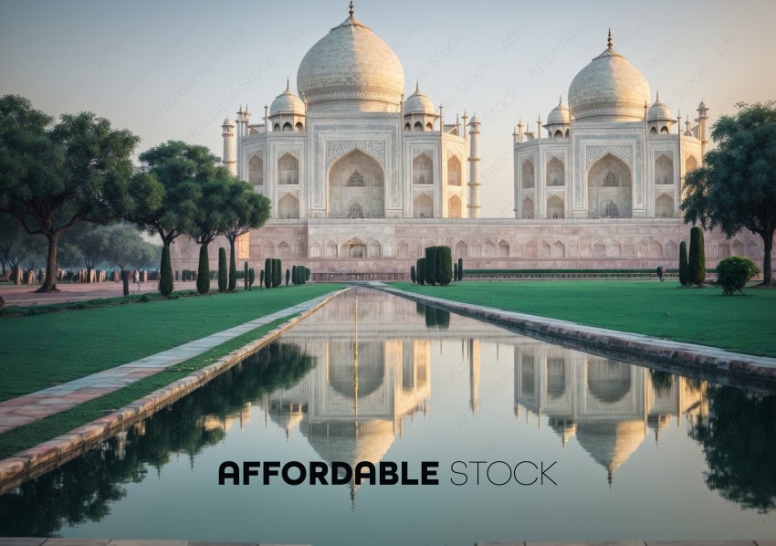 Serene Taj Mahal Reflection at Sunrise