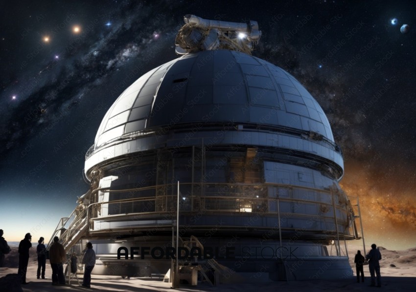 Astronomical Observatory Under Starry Sky