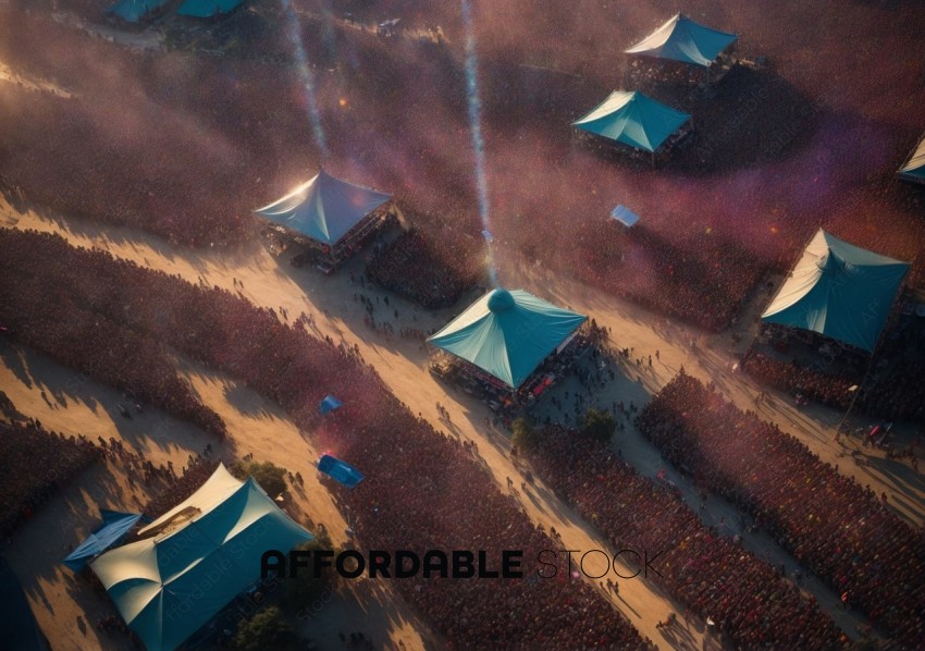 Aerial View of Outdoor Festival Crowd