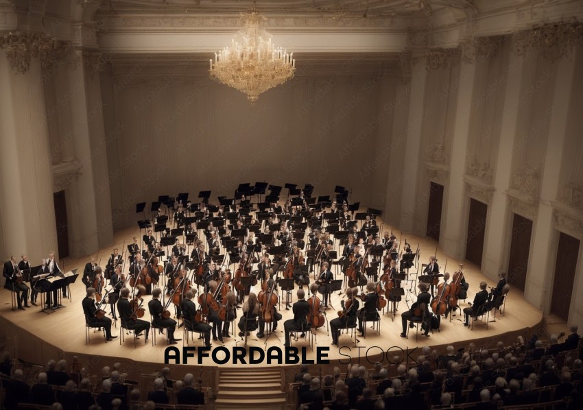 Symphony Orchestra Performing in Concert Hall