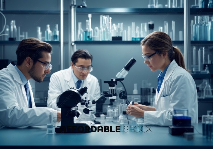 Scientists Examining Samples in Laboratory