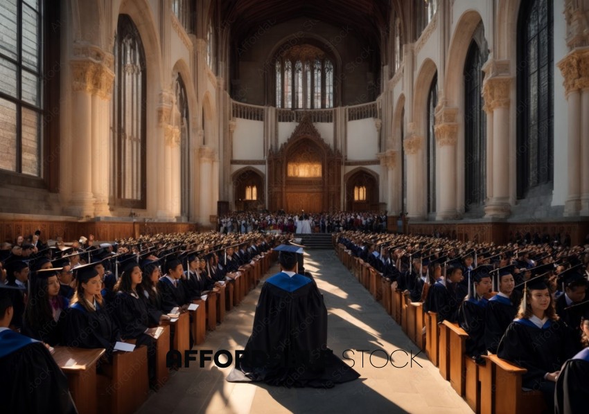University Graduation Ceremony Inside Cathedral
