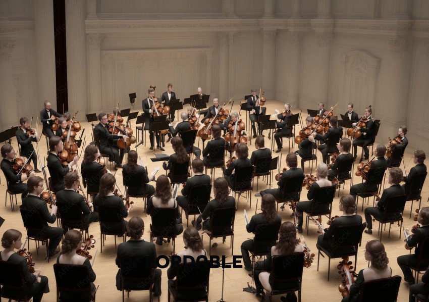 Classical Orchestra Performance in Concert Hall
