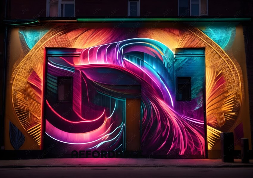 Vibrant Urban Street Art at Night