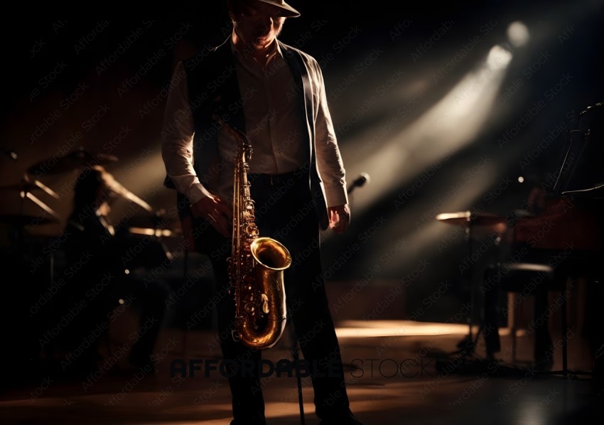 Jazz Saxophonist on Stage