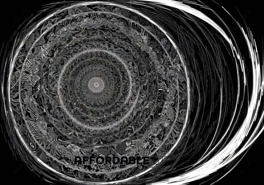 Abstract Fractal Art in Black and White