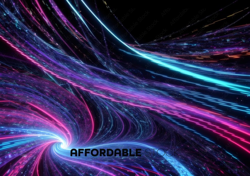 Vibrant Digital Light Swirls Background