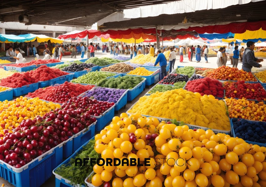 Vibrant Fresh Produce Market Scene