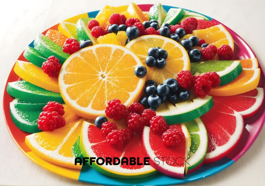 Colorful Fruit Platter Arrangement