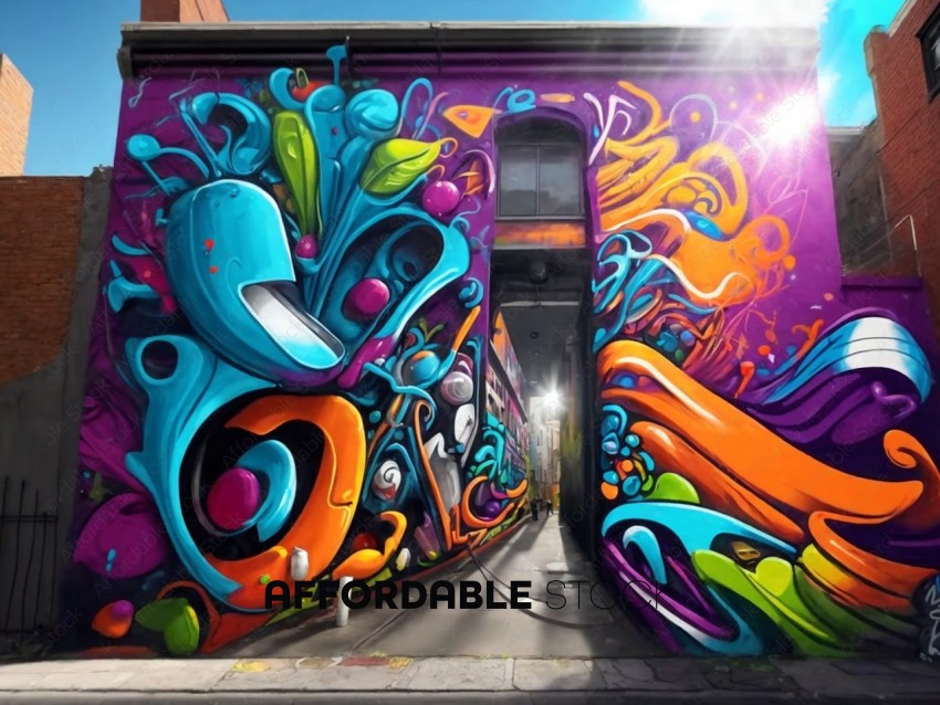 Colorful Urban Street Art Mural