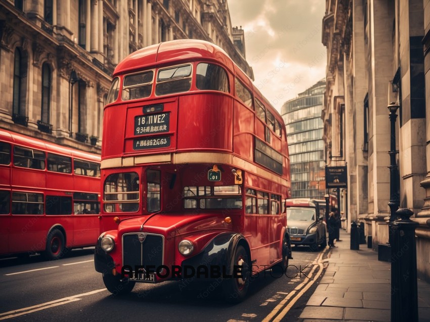 Vintage Red Double Decker Bus in London