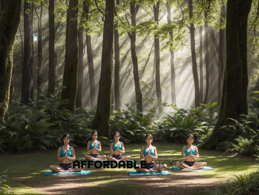 Yoga Practice in Misty Forest