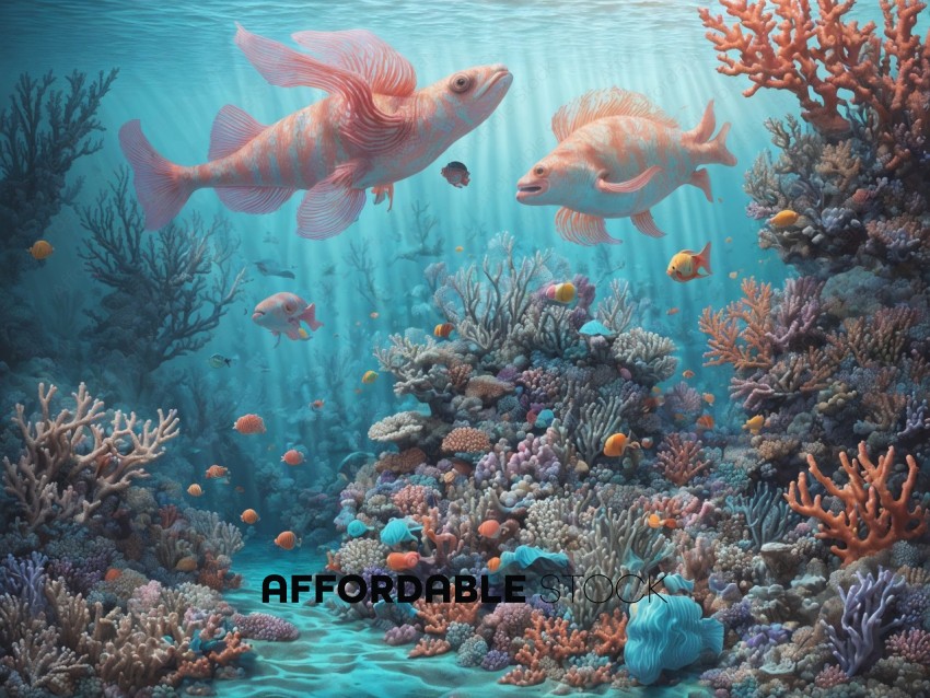 Colorful Coral Reef with Exotic Fish