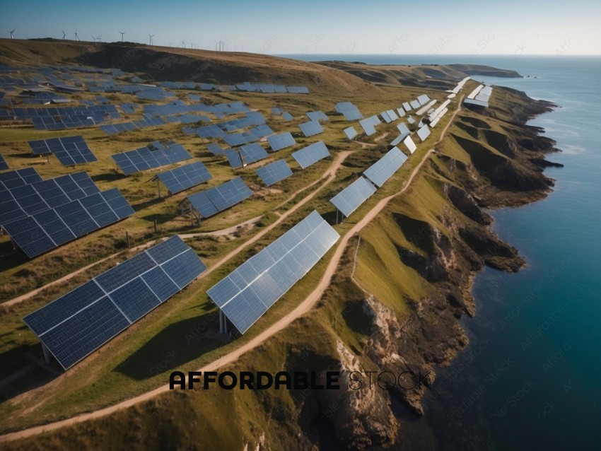 Coastal Solar Farm Aerial View